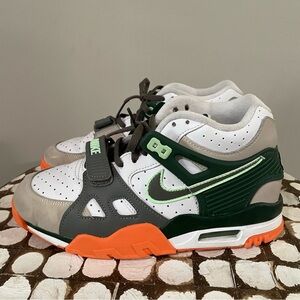Nike Air Trainer 3 Youth Size 5Y Fir Orange Forest Green Retro Sneakers